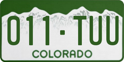 CO license plate 011TUU