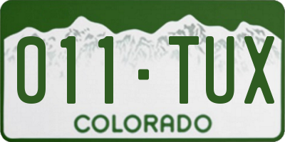 CO license plate 011TUX