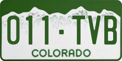 CO license plate 011TVB