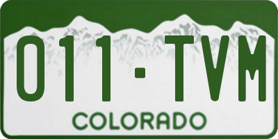 CO license plate 011TVM