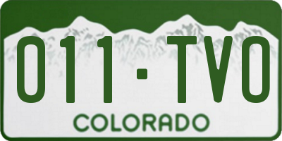 CO license plate 011TVO
