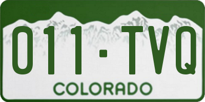 CO license plate 011TVQ