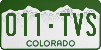 CO license plate 011TVS