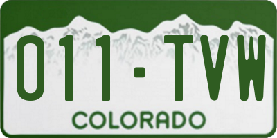 CO license plate 011TVW