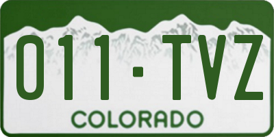 CO license plate 011TVZ