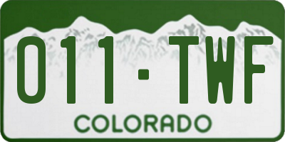 CO license plate 011TWF