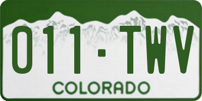 CO license plate 011TWV
