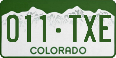 CO license plate 011TXE