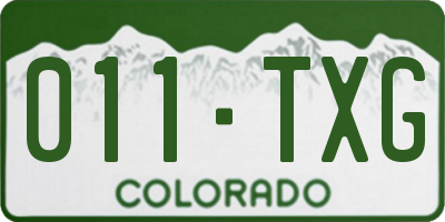 CO license plate 011TXG