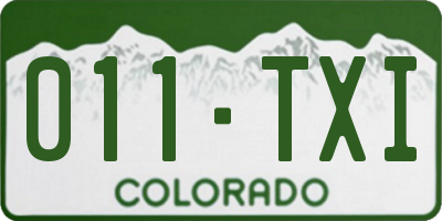 CO license plate 011TXI