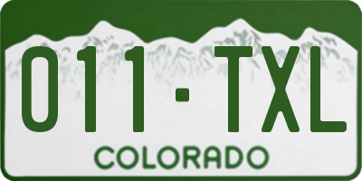 CO license plate 011TXL