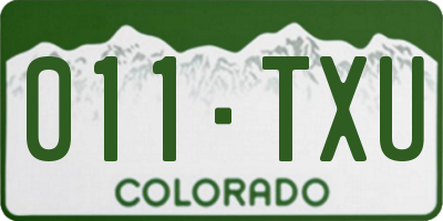CO license plate 011TXU