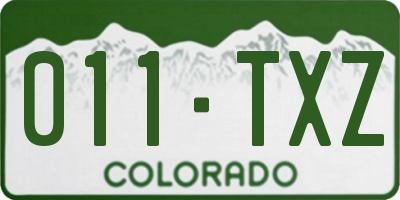 CO license plate 011TXZ