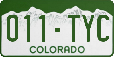 CO license plate 011TYC