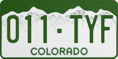 CO license plate 011TYF