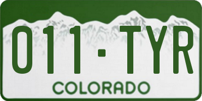 CO license plate 011TYR