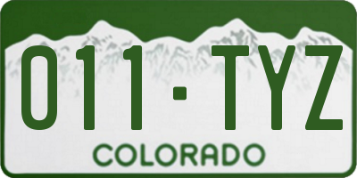 CO license plate 011TYZ