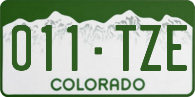 CO license plate 011TZE