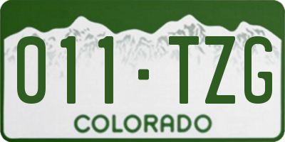 CO license plate 011TZG