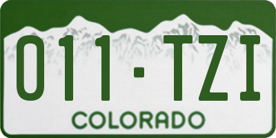 CO license plate 011TZI