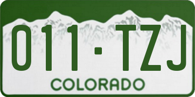 CO license plate 011TZJ