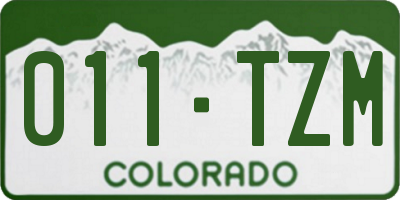 CO license plate 011TZM