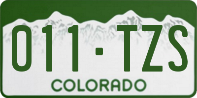 CO license plate 011TZS