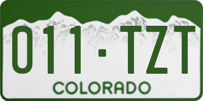 CO license plate 011TZT