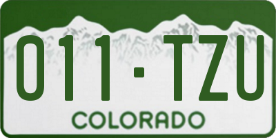 CO license plate 011TZU
