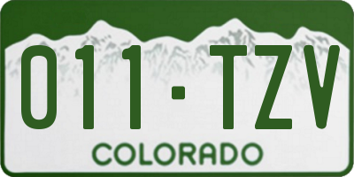 CO license plate 011TZV