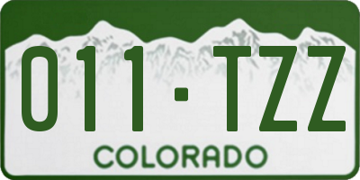 CO license plate 011TZZ