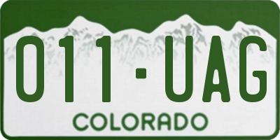 CO license plate 011UAG