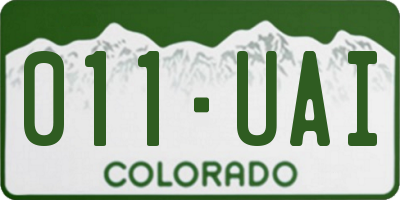 CO license plate 011UAI