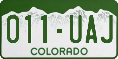 CO license plate 011UAJ