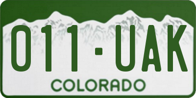 CO license plate 011UAK