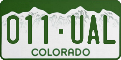 CO license plate 011UAL