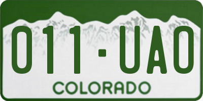 CO license plate 011UAO