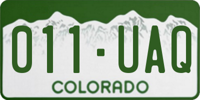 CO license plate 011UAQ