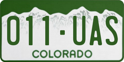 CO license plate 011UAS