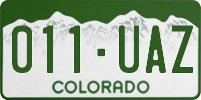 CO license plate 011UAZ