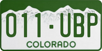 CO license plate 011UBP