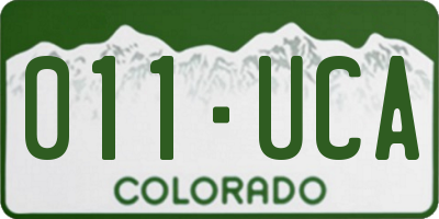 CO license plate 011UCA