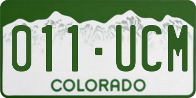 CO license plate 011UCM