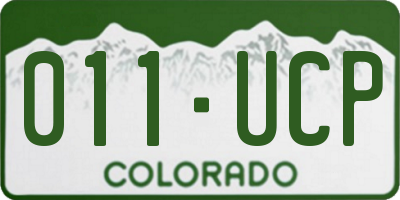 CO license plate 011UCP