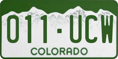 CO license plate 011UCW