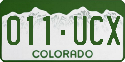 CO license plate 011UCX