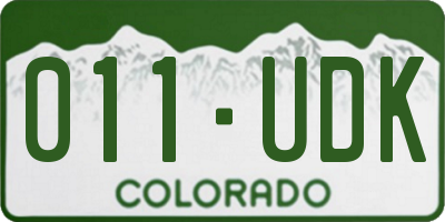 CO license plate 011UDK