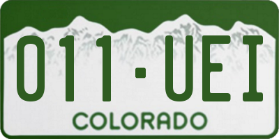 CO license plate 011UEI