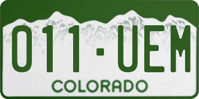 CO license plate 011UEM