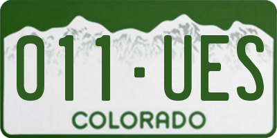 CO license plate 011UES